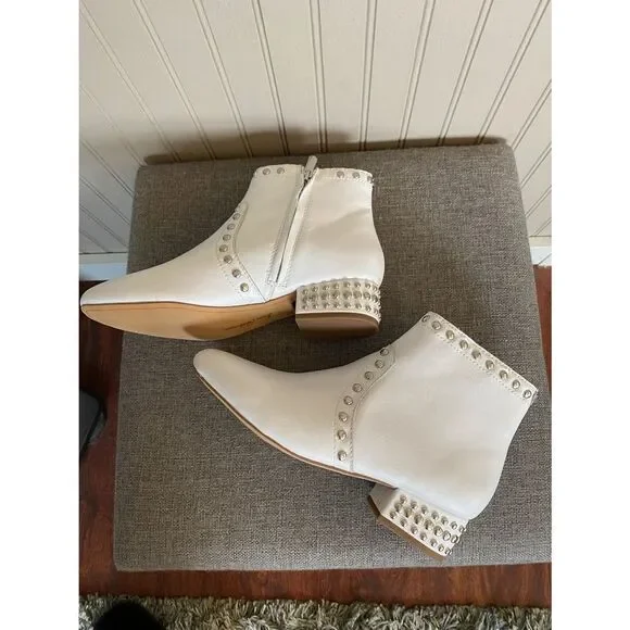 Sam Edelman White Boots “Studded” Lorin Boot 9.5 - Picture 7 of 7
